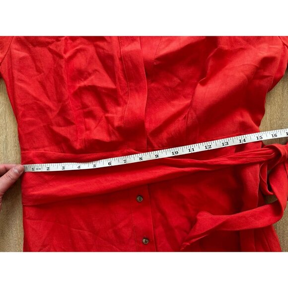 Kobi Halperin Mandi Dress Orange Long Sleeve Maxi Button Down Tie Waist Small - Picture 12 of 12